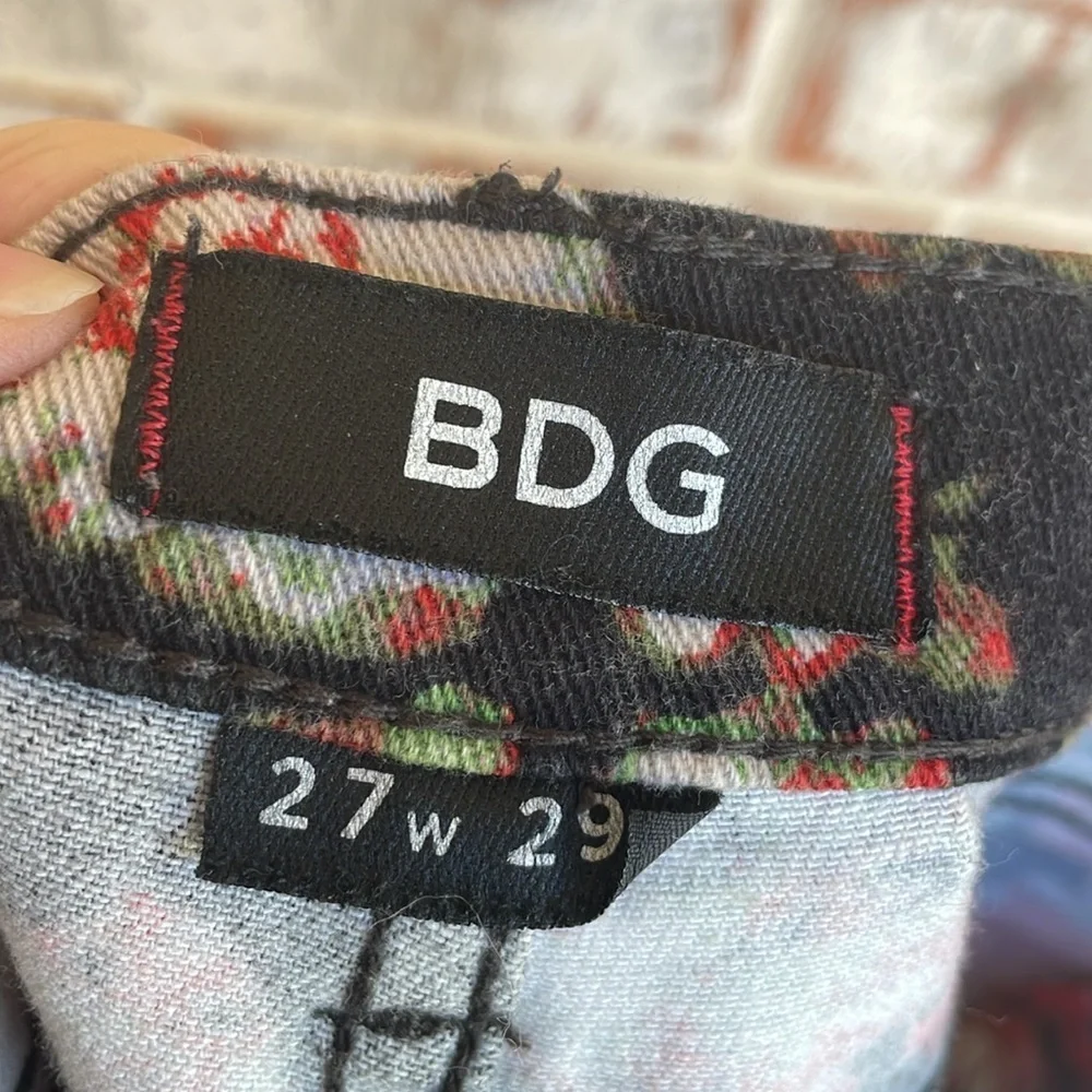 BDG Jeans‎ Womens Ankle Mid Rise Twig Floral Stretch Denim Jeans